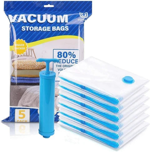 5Pcs Vacuum Seal Storage Bags For Clothes & Bedding