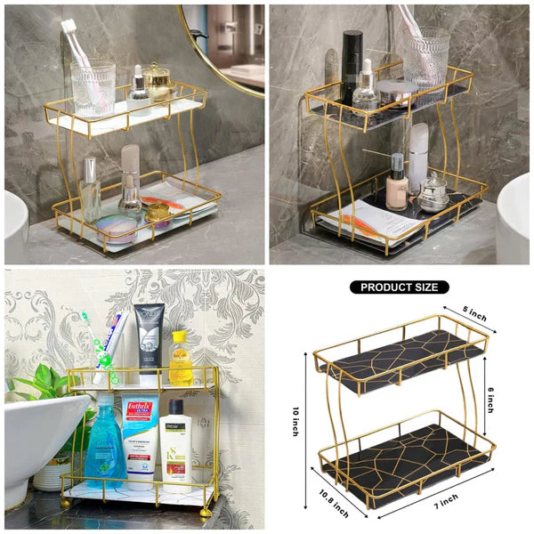Sleek 2-Tier Organizer Tray – Rectangular & Multipurpose