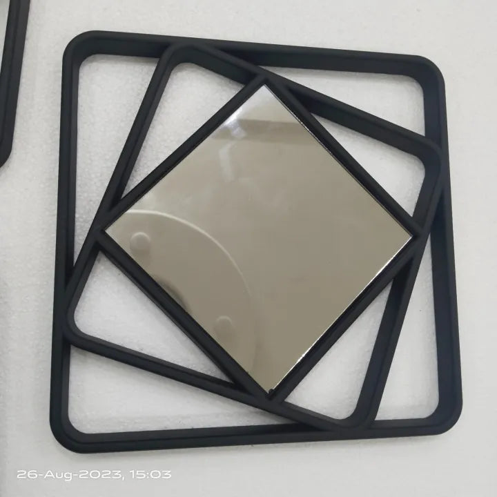 Set of 3 Wall Mirrors – Hexagon Shape, 6" x 6", Minimalist Design