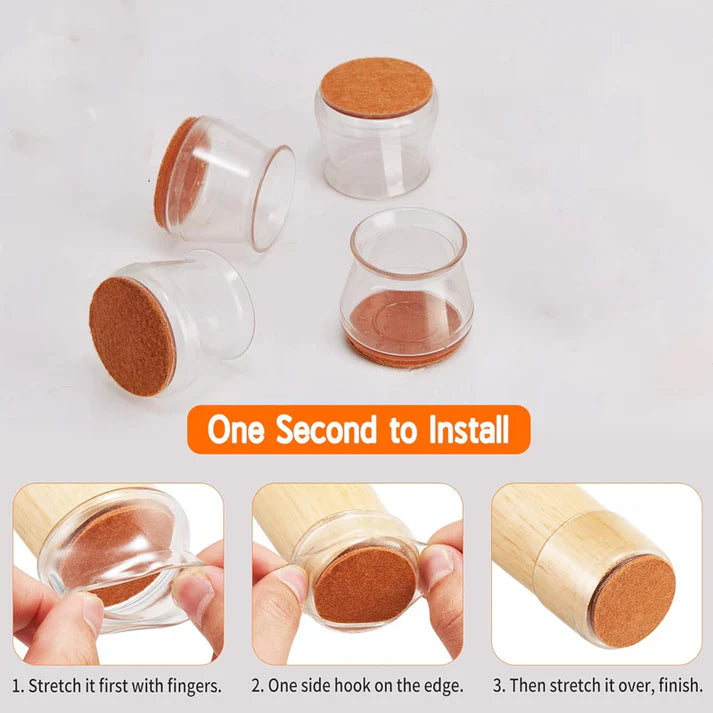 4 Pcs Noise-Reducing Chair Leg Covers