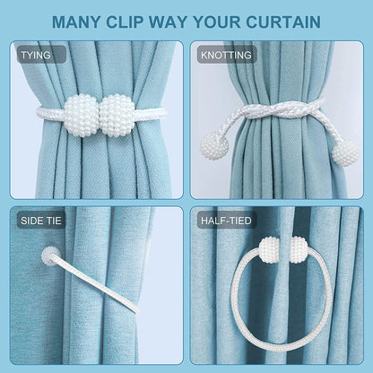 Magnetic Pearl Curtain Tiebacks (1 Pair)
