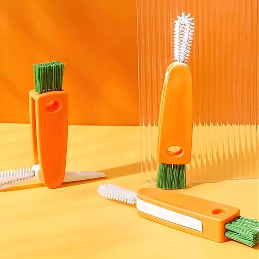Carrot Shaped 3In1 Cleaning Brush With Durable Nylon Wire