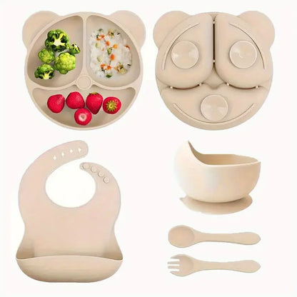 8PCS Non Toxic Silicone Toddler Mealtime Essentials Kit