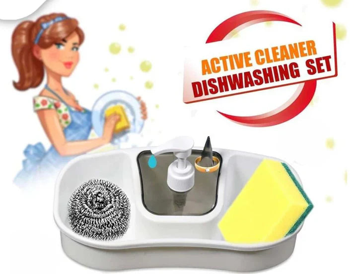 Dishwashing Scrubber With Integrated Soap Dispenser