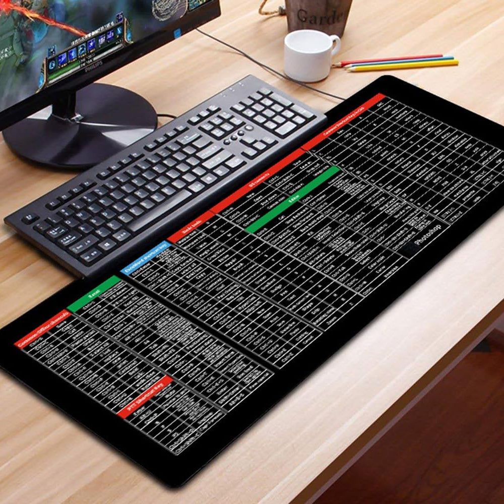 Large 30x80cm Keyboard Shortcut Mouse Pad