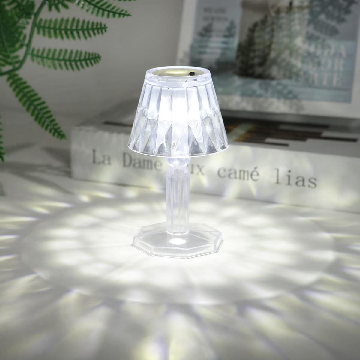 Mini Crystal Table Lamp, Home and Living 