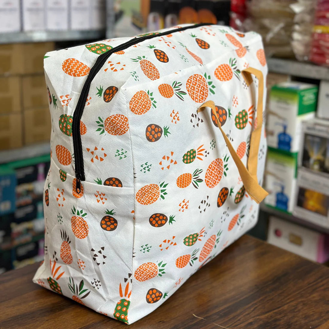 Pineapple Print Storage Bag