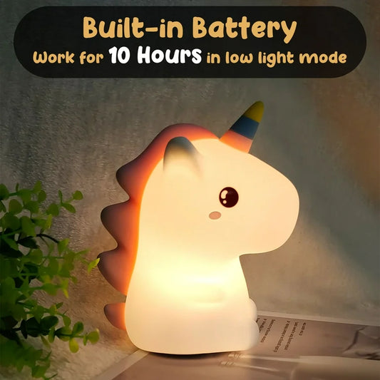 Rainbow Glow Silicone Unicorn Night Lamp, Home and Living 