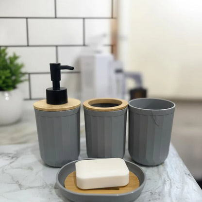 Wooden Texture Bathroom Set, Home and Living 