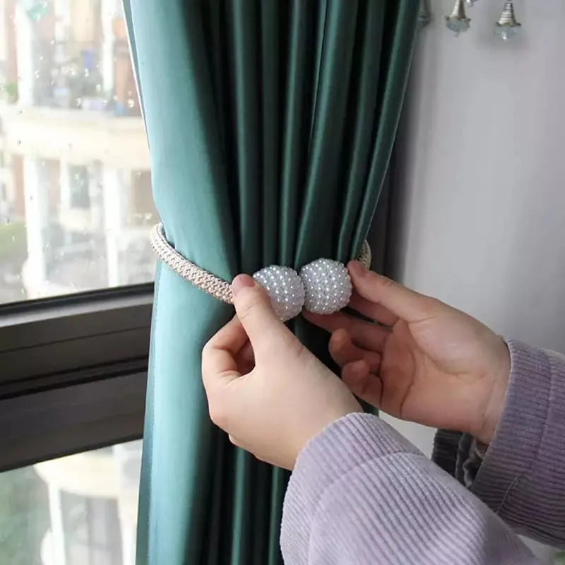 Magnetic Pearl Curtain Tiebacks (1 Pair)