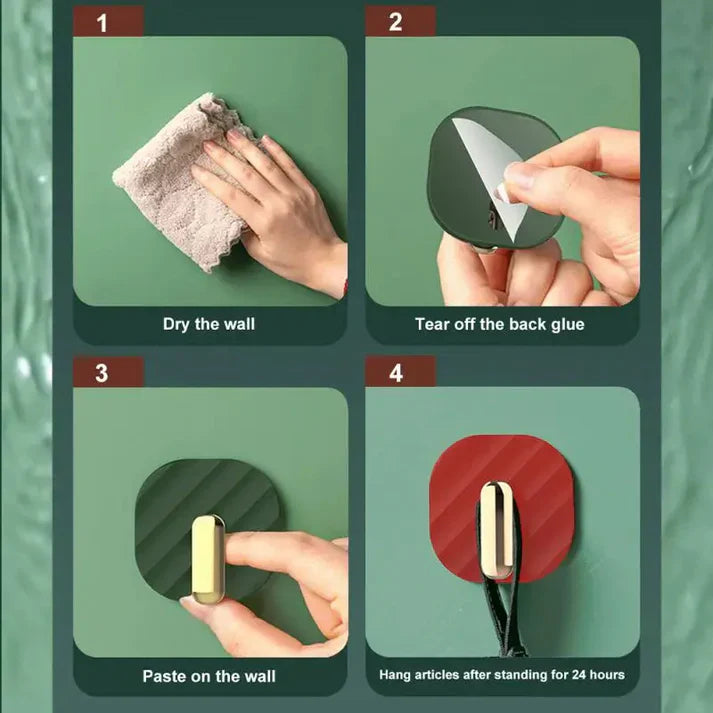 3 Pcs Easy Stick Clear Hooks For Walls & Doors